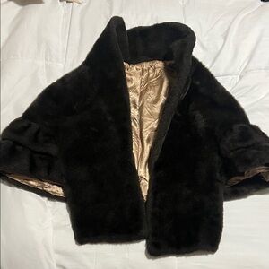 Elegant Black Faux Fur Women's Jacket